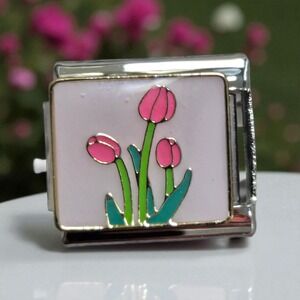 Italian Charm Bracelet Flower Charm Stainless Steel